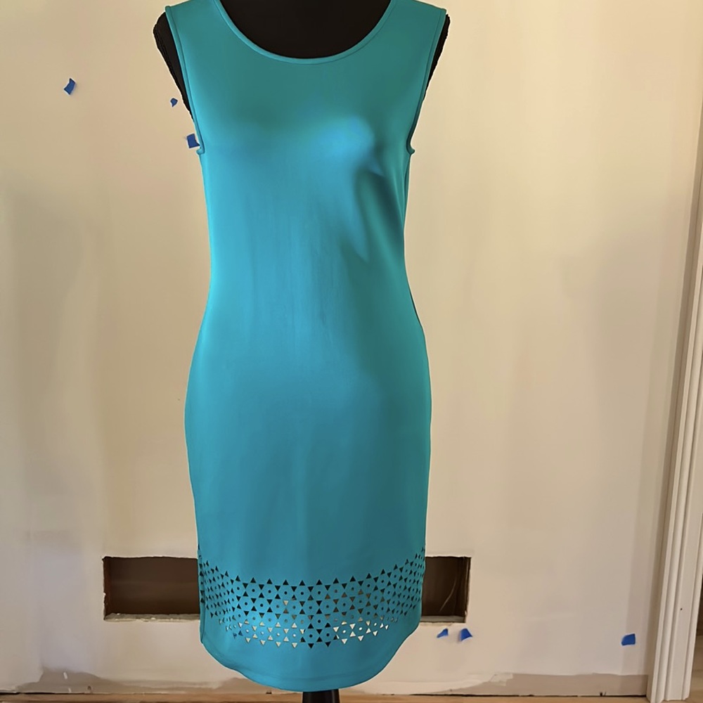 Romeo and Juliet turquoise scuba sheath dress